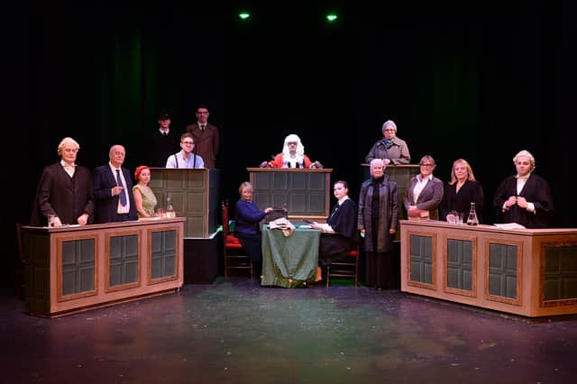 The cast of 'Witness for the Prosecution', staged at the Rotherham Civic Theatre by Phoenix Players - photo by Kerrie Beddows