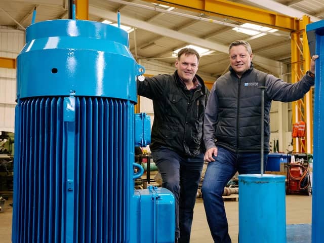 (L-R) Steve Lyon & David Stacey. David Stacey, Director of Industrial Pumps Ltd, right, pictured with Steve Lyon of UKSE.