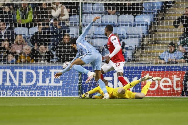 Rotherham United concede in the opening minutes at Coventry City. Picture: Jim Brailsford