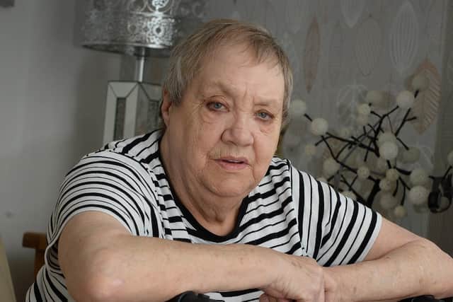 Margaret Fitzpatrick who has been left housebound after her accident eight months ago.