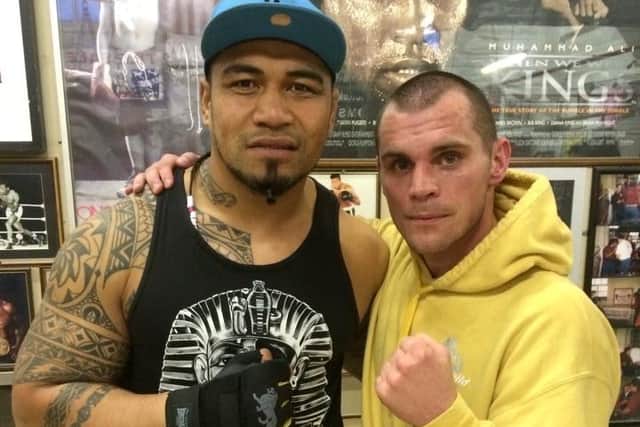 Retired boxer Jez Wilson and Alfie To'oala at SBC gym run by Glyn Rhodes
