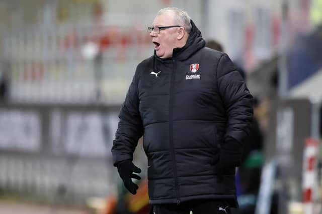 Steve Evans on duty against Tranmere. Pic by Jim Brailsford