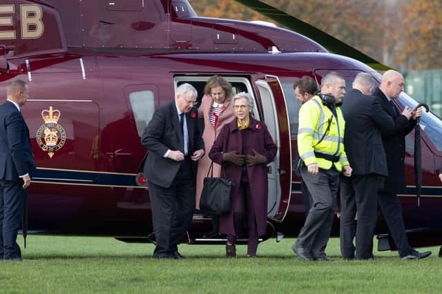 The couple land in Brinsworth - photo by Alex Roebuck