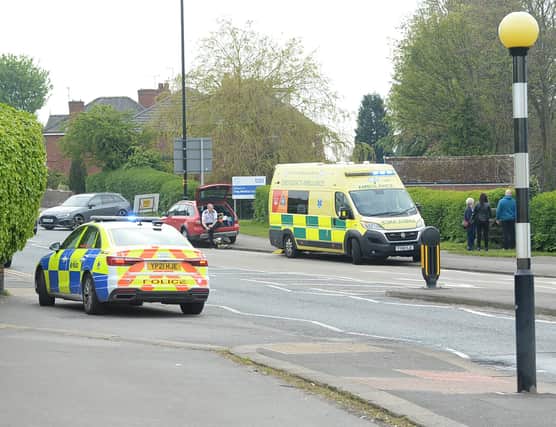 Police and ambulance at Stag Medical Centre - photo by Kerrie Beddows