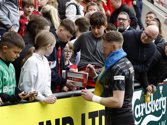 Viktor Johansson with fans on the final day of the season. Picture: Jim Brailsford