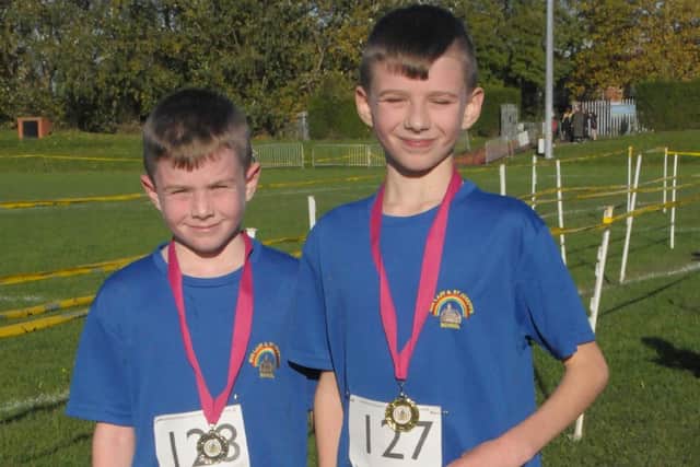 Harry (right) and Joseph Hudson, first and second in the Y5/6 boys race