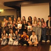 AWARDS TIME: young athletes at Rotherham Harriers presentation night.