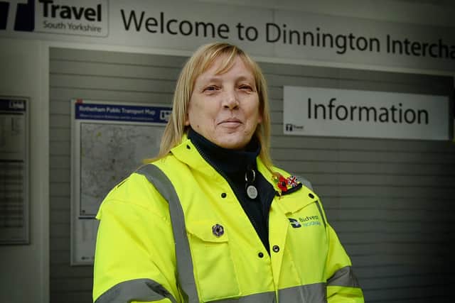 Customer service assistant Marilyn Haddington who assisted a man when he collapsed at Dinnington Interchange - photo by Kerrie Beddows