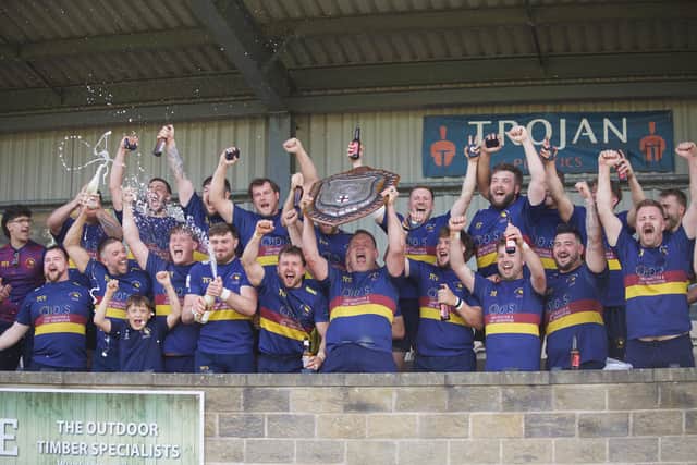Make it a treble: The victorious Wath team lift the Yorkshire Shield. Photo: Patrick Kenny