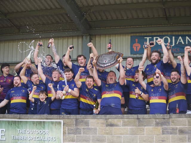 Make it a treble: The victorious Wath team lift the Yorkshire Shield. Photo: Patrick Kenny