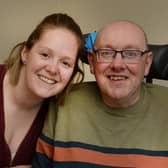 Christopher Price who has Motor Neurone Disease, with his wife Sammi - photo by Kerrie Beddows
