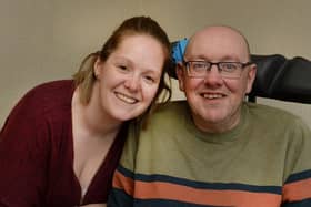 Christopher Price who has Motor Neurone Disease, with his wife Sammi - photo by Kerrie Beddows