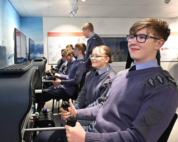 Air Cadets using the flight simulator - photo by Stewart Writtle