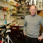 Sondec Cycles owner Derek Hudson is having to close his shop after 36 years, due the the disruption caused by the cycle lane works on Wellgate.