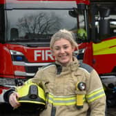 Rotherham fire fighter Bronte Jones who is a competitor on Gladiators - pic by Kerrie Beddows