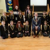 The Mayor of Rotherham Cllr Robert Taylor was invited to Thurcroft Junior Academy to talk about environmental issues with year four pupils. (photo by Kerrie Beddows)