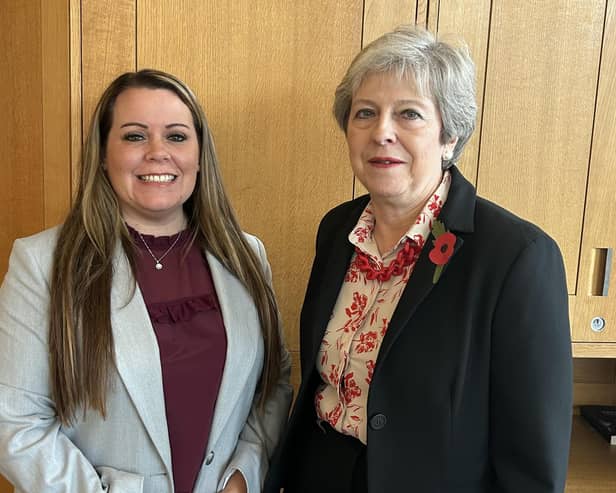 One By One boss Becky Murray with former PM Theresa May