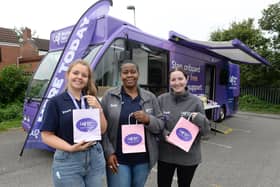 Pictured from left to right are: cancer information and support adviser Lauren Bell, cancer information and support coordinator Yvonne Whitter and service development and engagement manager Faye McDool (photo by Kerrie Beddows)