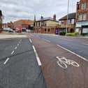 ROUTE: A cycle lane on Westgate, Rotherham