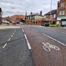ROUTE: A cycle lane on Westgate, Rotherham