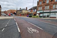 ROUTE: A cycle lane on Westgate, Rotherham