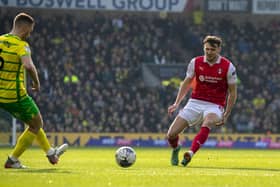during the Sky Bet Championship match between Norwich City and Rotherham United at Carrow Road, Norwich on Saturday 9th March 2024. (Photo: David Watts | MI News)