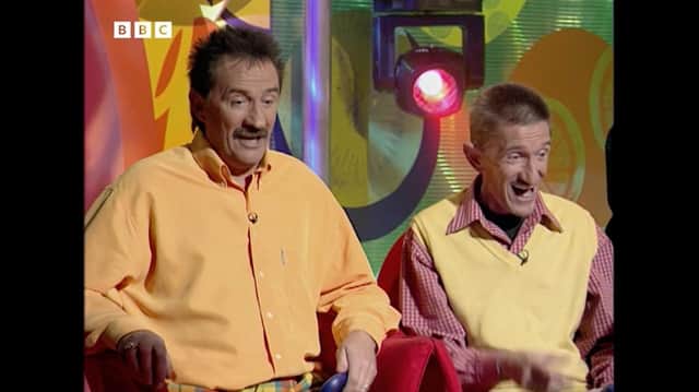 Paul and Barry on the 90s TV Show (Pic: BBC Archive)