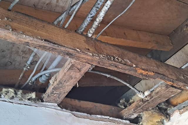 Missing ceiling in one Selective Licensing property in Rotherham