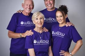 Bob Wilson with David Seaman, Megs Wilson front left and Frankie Seaman. Photo courtesy of the Willow Foundation
