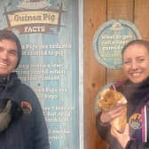 Andrew and Keeley Jonas from Mayfield Animal Park with some Guinea pigs at their new Gulliver’s Valley home.
