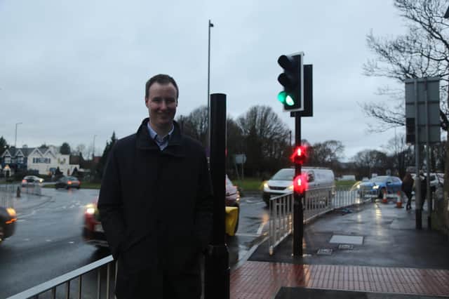 Cllr Read at the new crossing
