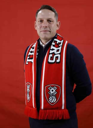 New Rotherham United head coach Leam Richardson shows off his Millers colours. Picture: Jim Brailsford