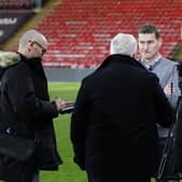 Matt Taylor is quizzed by journalists after his Rotherham United's side heavy loss at Watford. Picture: Jim Brailsford