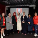 Rotherham United launched it's Menopause Supprt programme at the New York Stadium recently. Pictured from left to right are: Rotherham United Community Sports Trust (RUCST) NCS coordinator Cara Moscardini, Voluntary Action Rotherham mental health network manager Kathy Wilkinson,  RUCST outreach worker Nazia Khan, Mind Rotherham and Barnsley adult services lead Emma Sharp, personal coach and menopause specialist Rachel Waring, RUCST partnership and development officer Zanib Rasool,  founder of Rotherham United Women FC Val Hoyle, RUCST health and wellbeing manager Emma Schofield and Cllr Eve Rose Keenan.