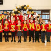 Pupils celebrate the outstanding Ofsted grade