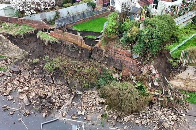 COLLAPSED: Wall in Brampton (picture by Jase Critchley)