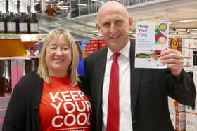 WELCOME CHANGE: John Healey MP with Usdaw representative and Wath-upon-Dearne Tesco worker Janine Bowler
