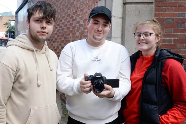 Film maker Josh Wilkinson (centre) with actors in 'Breaking Free' Korie Hedley and Kayleigh Wilson-Storey.