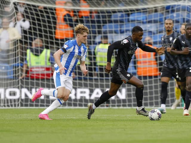 Hakeem Odoffin in possession for Rotherham United at Huddersfield Town in the Championship. Picture: Jim Brailsford