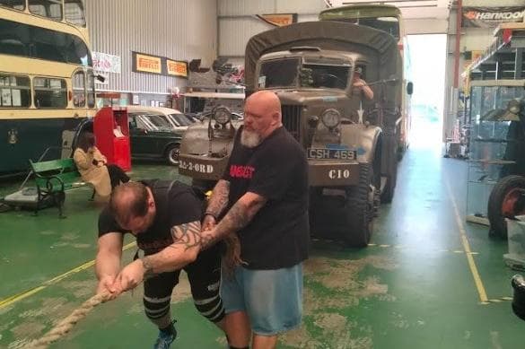 Bus Pulling Shows of strength with bus pulls at South Yorkshire Transport Museum