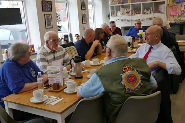 TALKING HELPS: John with Dearne Valley veterans
