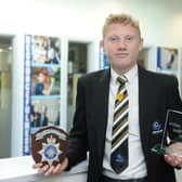 Oakwood student Sam Parton with his Inspiring Youth awards (photo by Kerrie Beddows)
