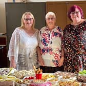 CELEBRATION: Jayne Kay, Liz Hill and Julie Hardwick of Whiston Methodist Church at their recent 159th Anniversary Service and buffet