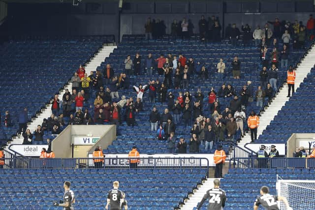 Rotherham United's away following at West Bromwich Albion. Picture: Jim Brailsford