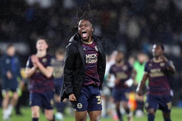 Peter Kioso after his final match for Peterborough United, yesterday's 3-2 League One win at promotion rivals Derby County. Picture: Joe Dent/theposh.com