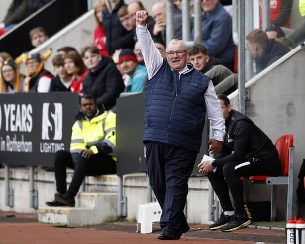 Rotherham United boss Steve Evans at yesterday's match against Cardiff City. Picture: Jim Brailsford