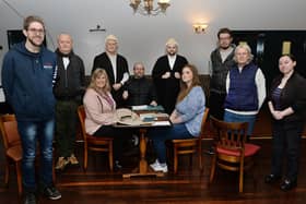 Members of Phoenix Players in rehearsal for their forthcoming production of 'Witness for the Prosecution' - photo by Kerrie Beddows