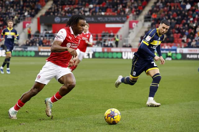 Dexter Lembikisa in action for Rotherham United against Middlesbrough last month at AESSEAL New York Stadium. Picture Jim Brailsford